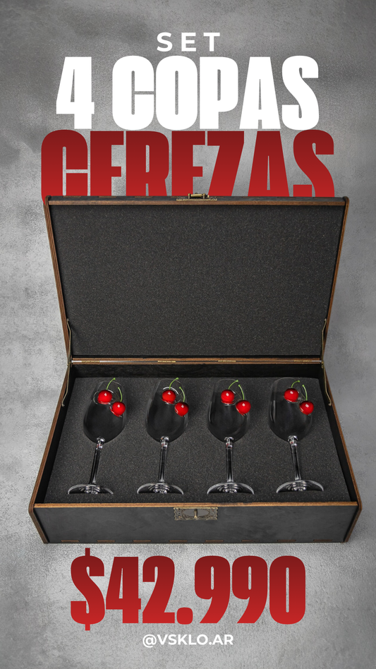 SET 4 COPAS CEREZAS