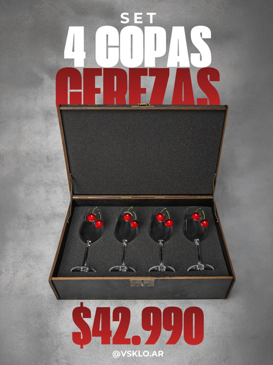 SET 4 COPAS CEREZAS